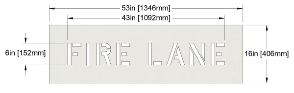 6" FIRE LANE Stencil Dimensions