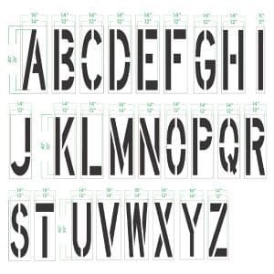 36" Letter Set Dimensions