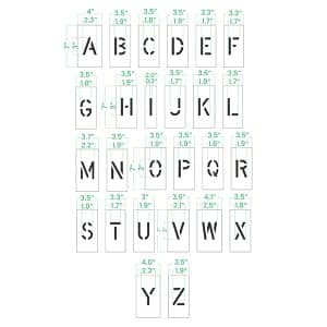 3" Letter Set Dimensions