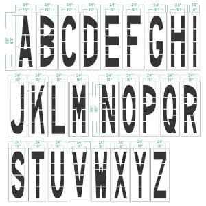 60" Letter Set Dimensions