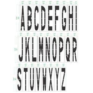 96" Letter Set Dimensions