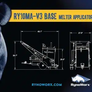 RY10MA V3 Base Melter Applicator Dimensions